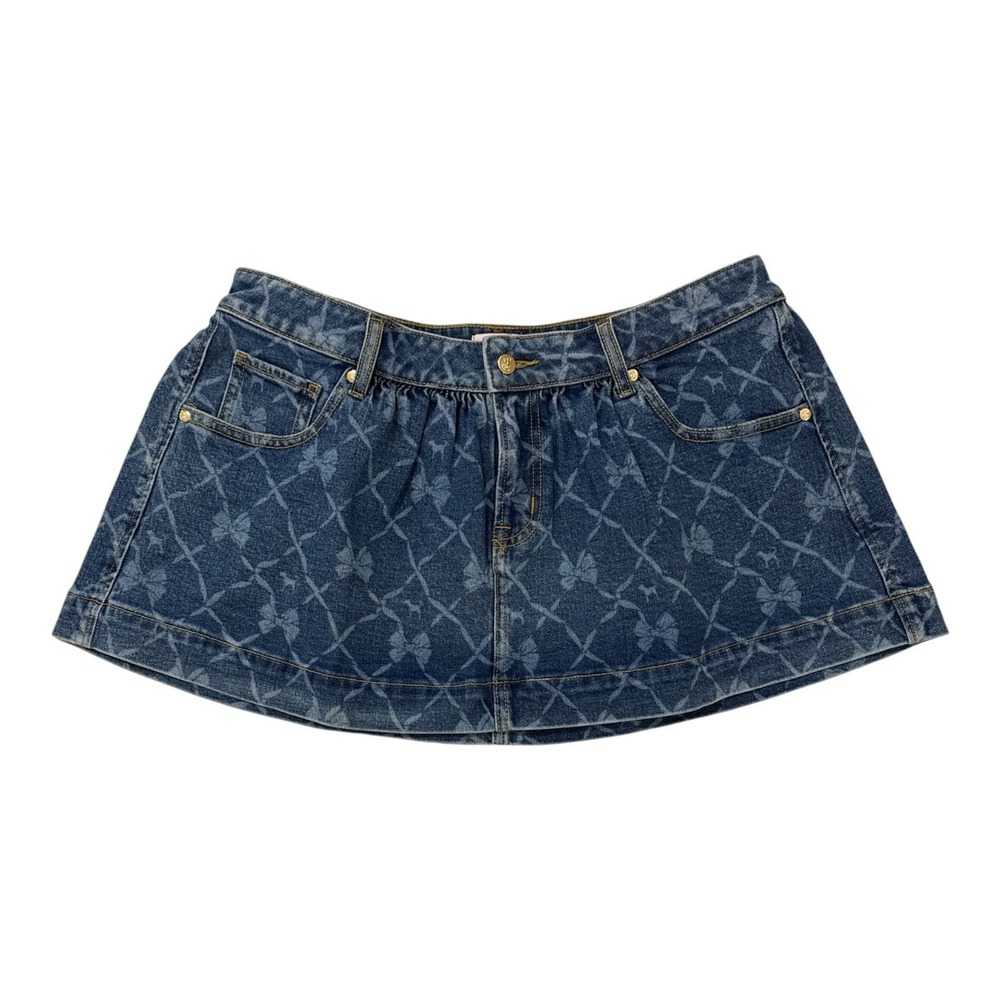 Victoria's secret PINK X LOVESHACKFANCY Flirty Denim Mini Skirt Womens L